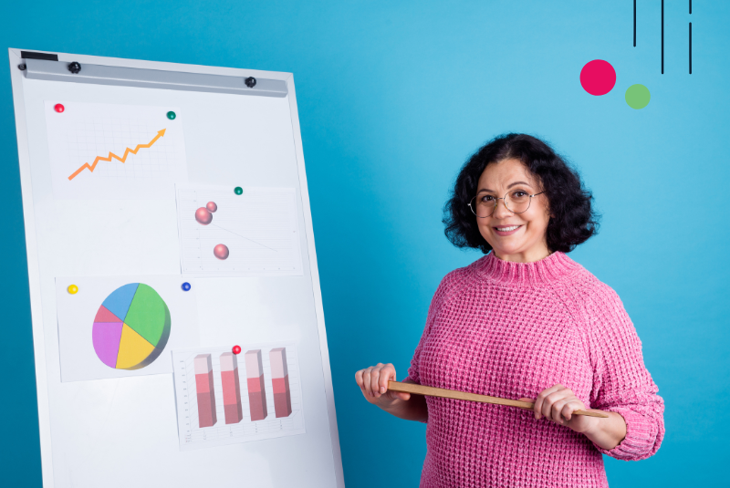 Senior manager communicating demand gen results