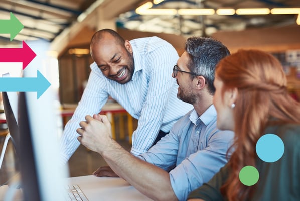 Colleagues discussing ERP implementation