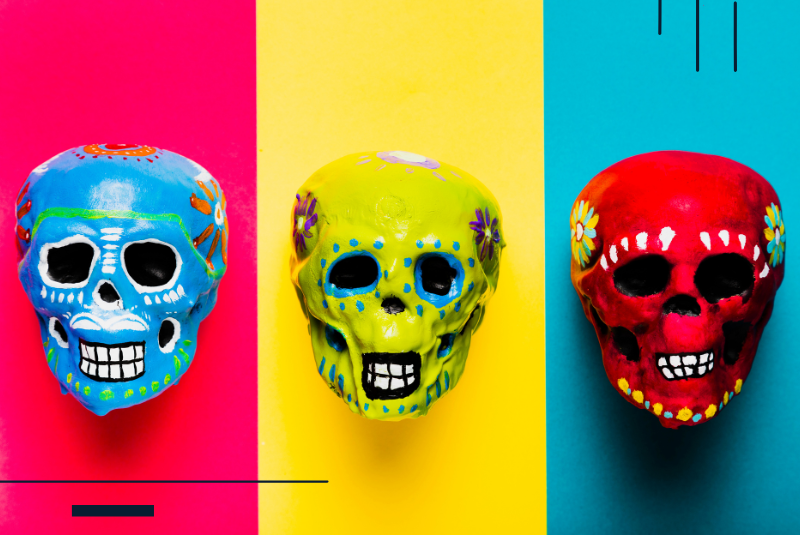 Colourful skulls 