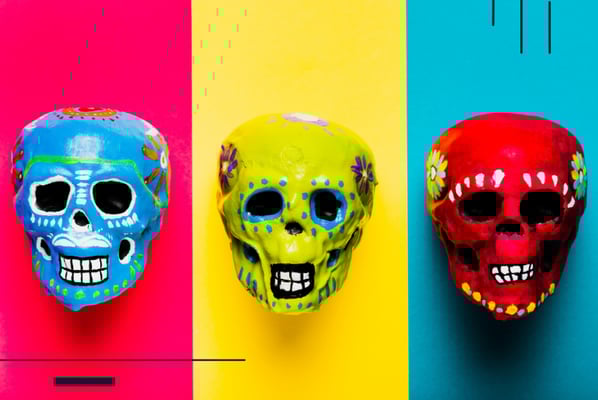 Colourful skulls 