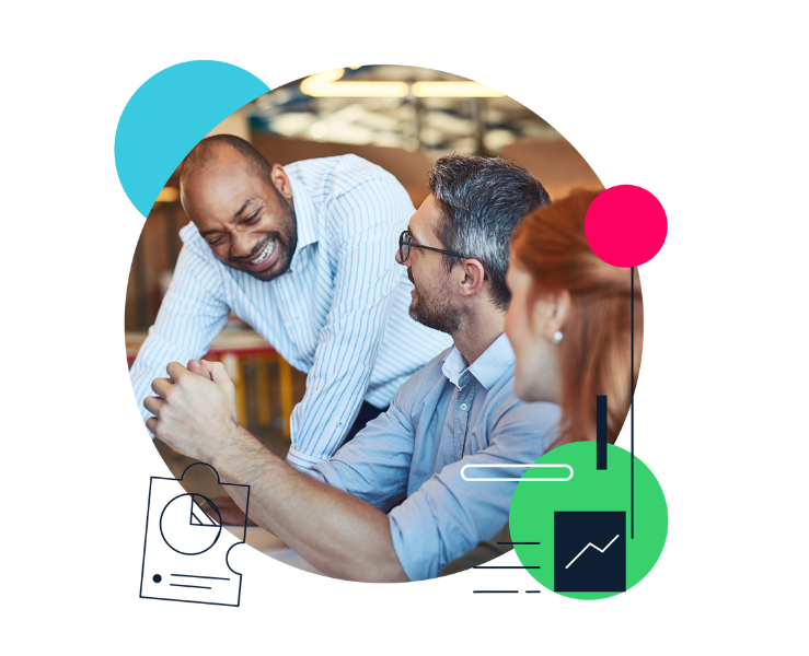 Circular - leaning over desk