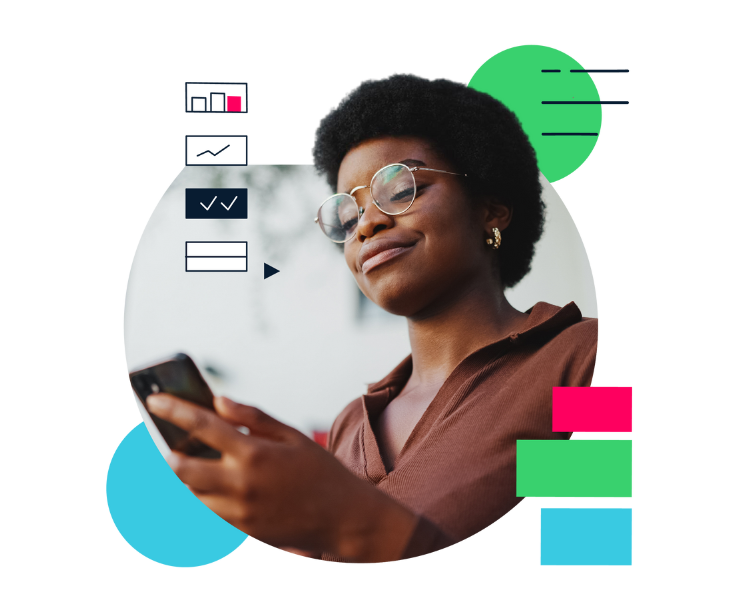 Circular - woman on phone