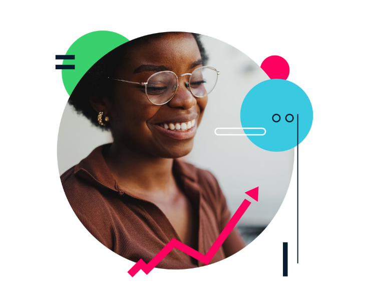 Circular - woman smiling