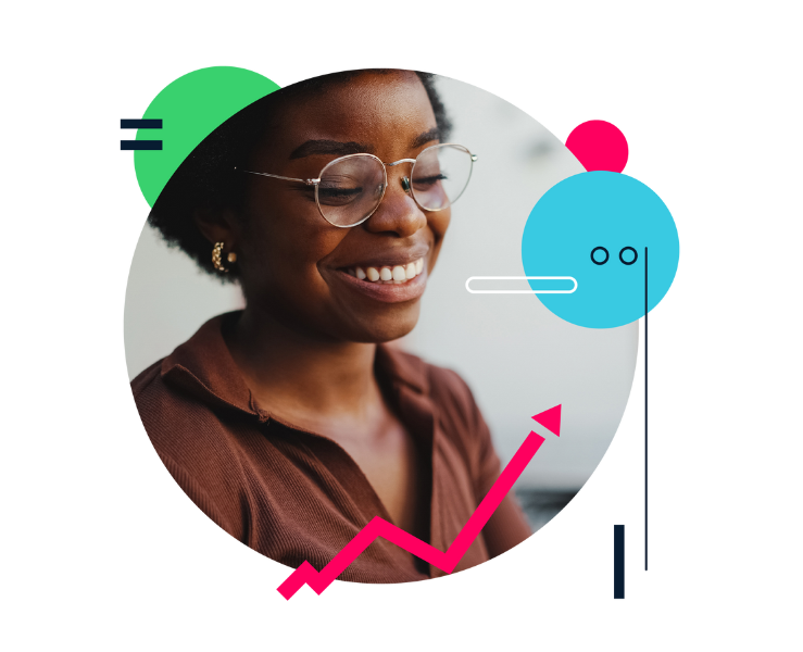 Circular - woman smiling